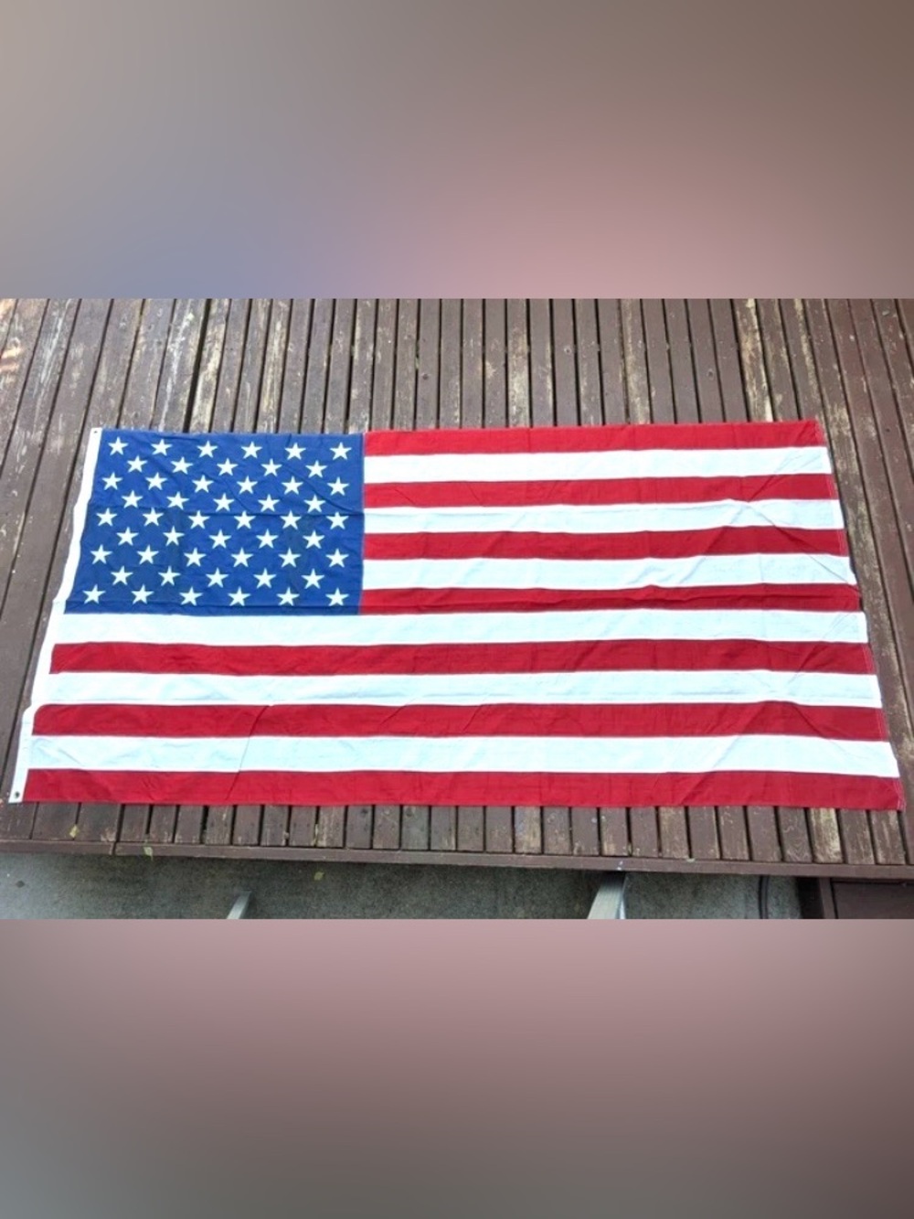 XL VINTAGE USA Valley Forge Flag "Best" 4.5' X 9.5' COTTON 50 STAR AMERICAN FLAG